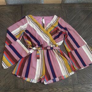 Striped Romper - Size Medium